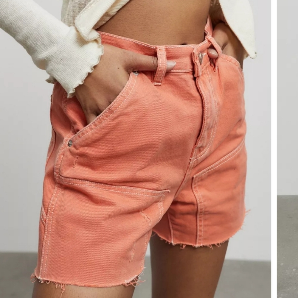 BDG Cut Off Carpenter Shorts  Coral Size 26